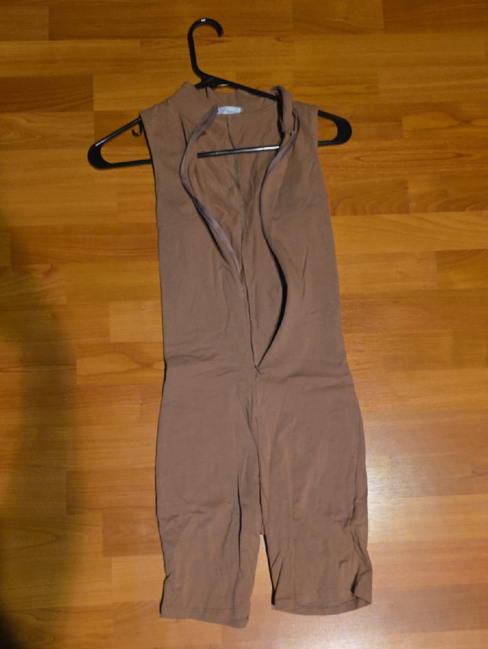 Sleeveless Front-Zip Jumpsuit in Taupe